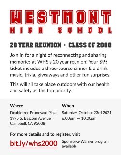 Flyer for 20 year reunion.